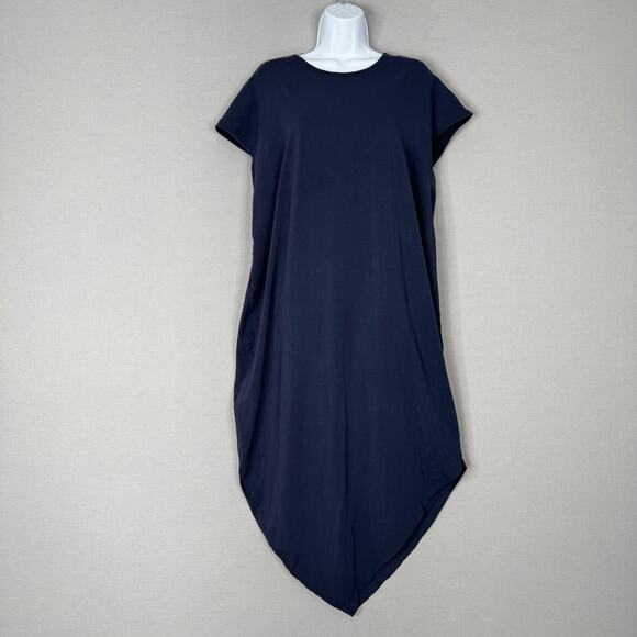 Universal Standard Womens Iconic Geneva Dress Small Blue Asymmetric Midi Travel - Picture 1 of 12
